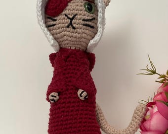 Handmaid's Cat’s Tale style Crochet Doll / Praise Be / Made to Order