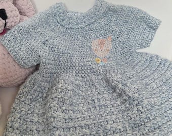 Crochet Baby Aurora Dress 3-6months old - In Stock /Immediate Shipping