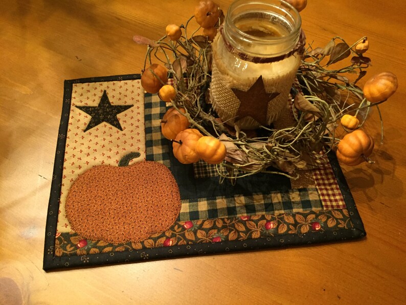 Fall Candle Mat / Primitive /Pumpkin Candle Mat / Country Etsy