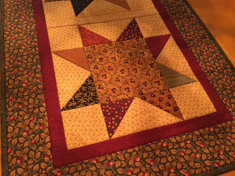 Quilted Star Table Runner / Primitive / Country / Item 845 Etsy