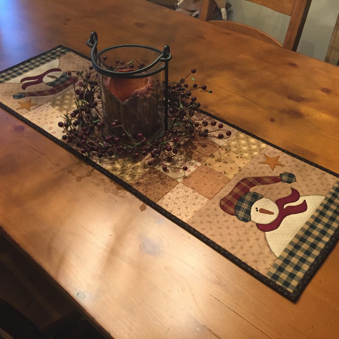 Snowman Table Runner / Holiday Table Runner / Winter Table Etsy