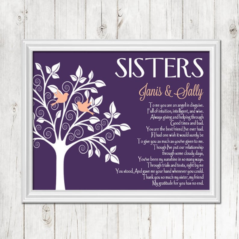 SISTER Gift Print Personalized Gift for Your Sister Wedding Etsy