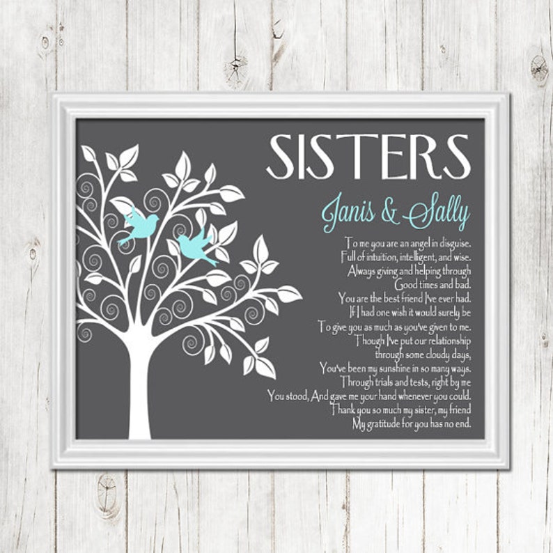 SISTER Gift Print Personalized Gift for Your Sister Wedding Etsy