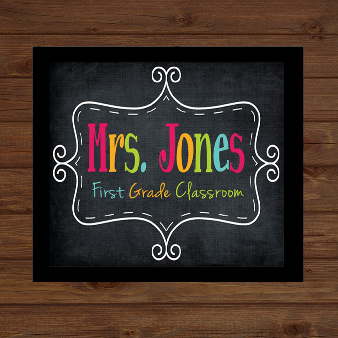 DIGITAL PRINT Chalkboard Teacher Sign DIY Download Back to School ...