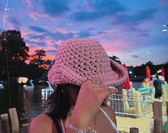 Easy Crochet pattern-Crochet cowboy hat CHARLENE cowboy hat - Crochet hat pattern PDF - UNISEX Adult size