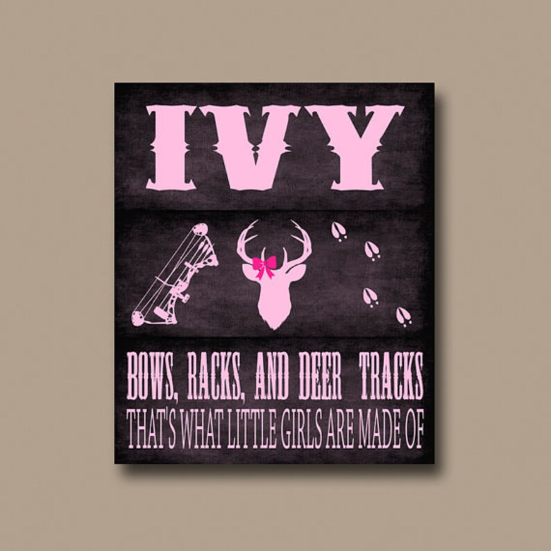 DEER Girl Nursery Wall Art Bows Racks Deer Tracks Antler Etsy