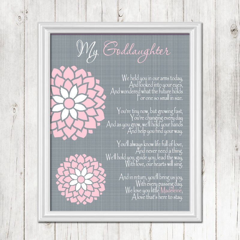 GODDAUGHTER Baptism Wall Art Christening Gift Gift for Etsy