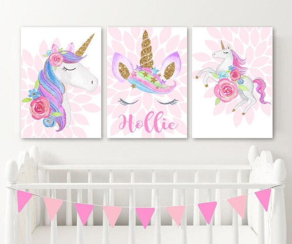 unicorn birthday decorations happy birthday gift Art Print by