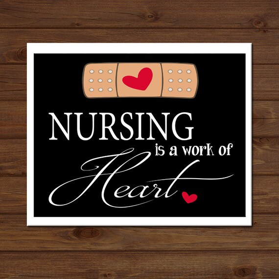 Digital Print Diy Nursing Is A Work Of Heart Wall Decor Nurse Etsy