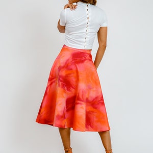 Circle skirt with print, red image 2