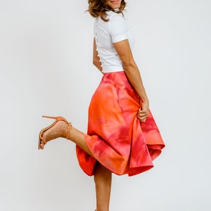 Circle skirt with print, red image 1