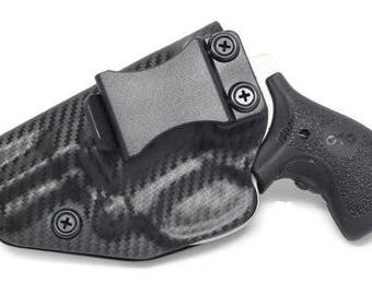 Ruger SP101 3" Custom Made Black Kydex Carbon Fiber Retention IWB Holster - Lifetime Warranty