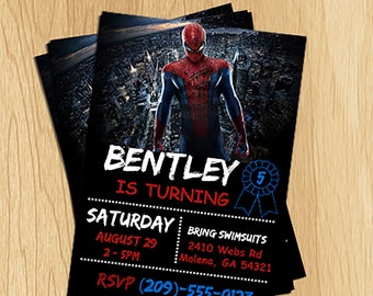 Spiderman Invitation, Spiderman, Spiderman Party, Spider-Man, Spiderman Invite, Spiderman Birthday Party Invitations Download