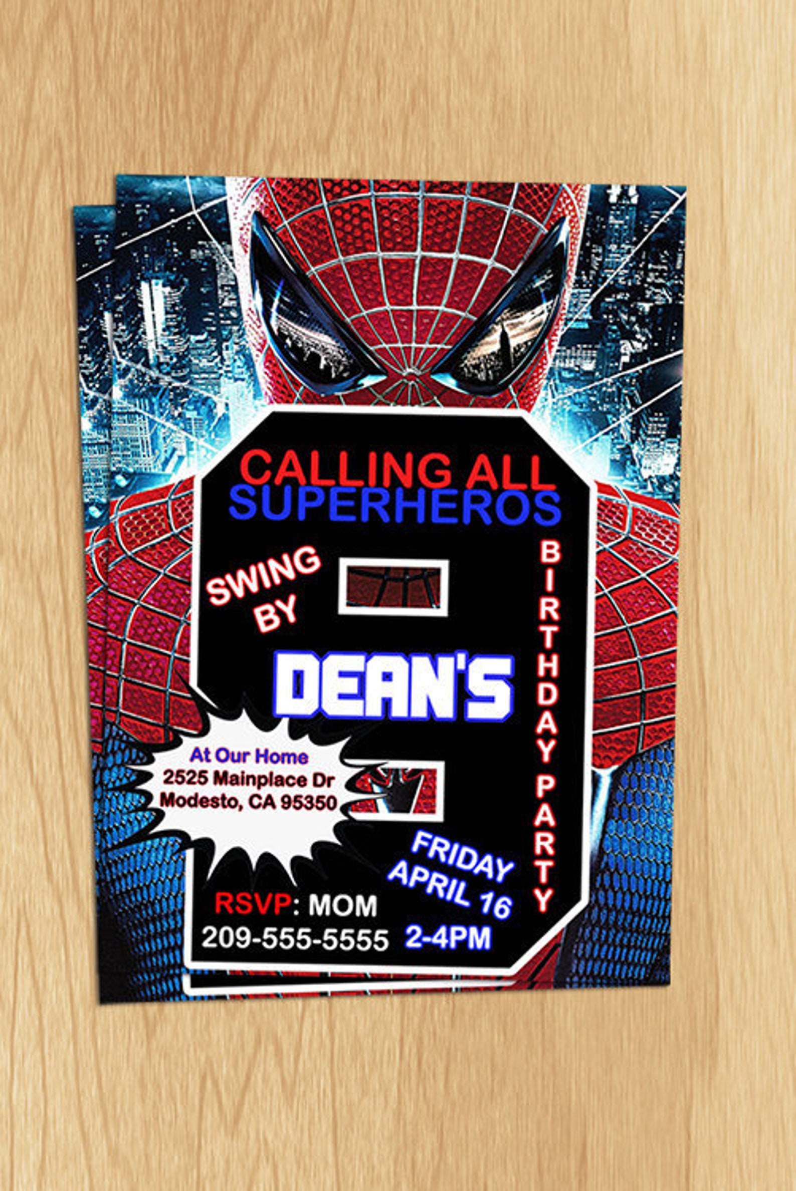 Spiderman Invitation Spiderman Spiderman Party Spider-man - Etsy Australia