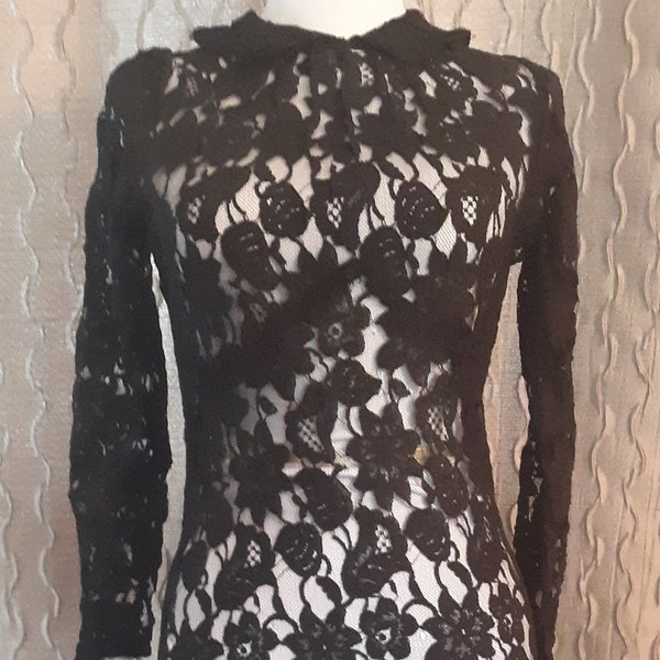 Black Lace Dress - Etsy