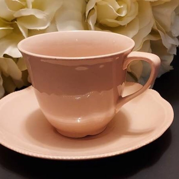 Vintage Johnson Brothers England Pink Demitasse Cup and Saucer