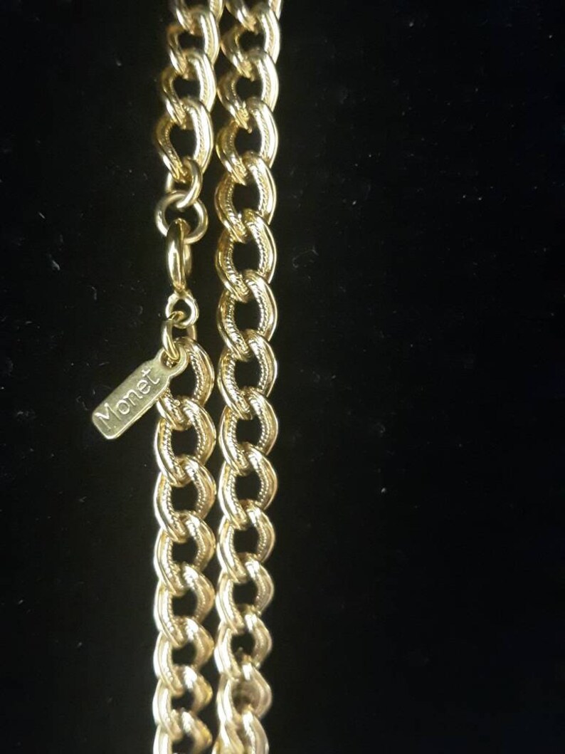 Vintage Monet Goldtone Braided Curb Chain Necklace image 2