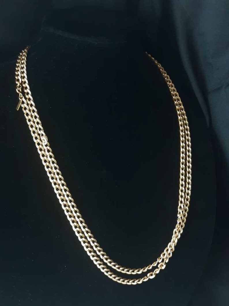 Vintage Monet Goldtone Braided Curb Chain Necklace image 1