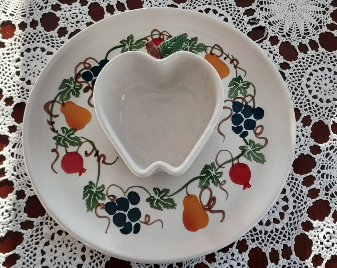 Vintage Chaparral Pottery USA Chip and Dip Platter Fruit Etsy