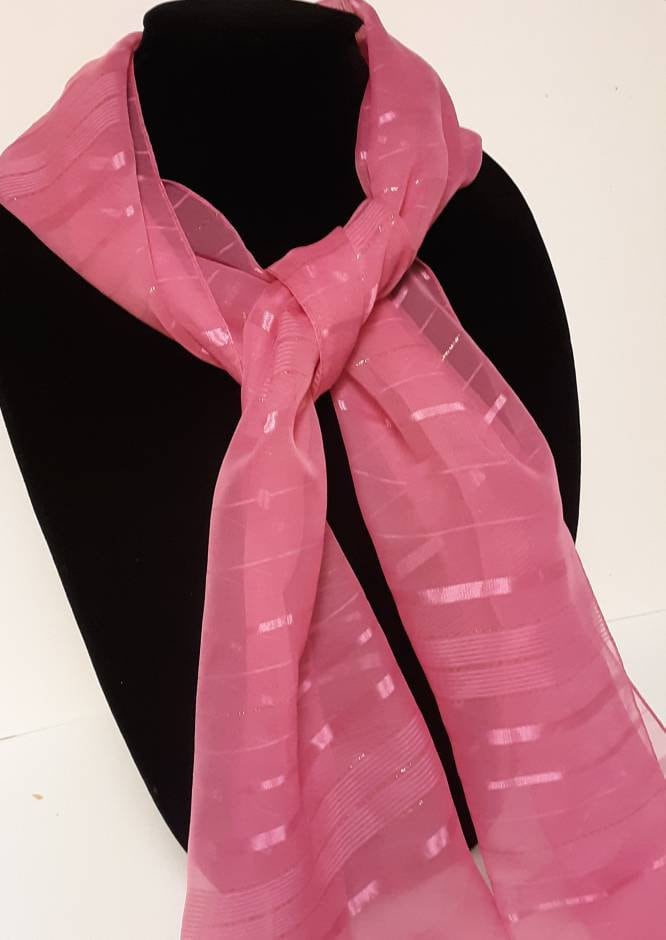 Belk Gloss Striped Pink Scarf | Etsy Israel