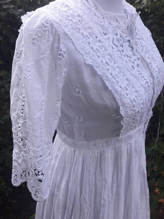Vintage 1890's Nightgown, Victorian Nightgown, Wh… - image 3
