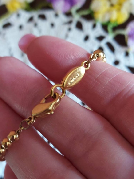 Vintage Monet Graduated Gold Tone Beaded Necklace Etsy