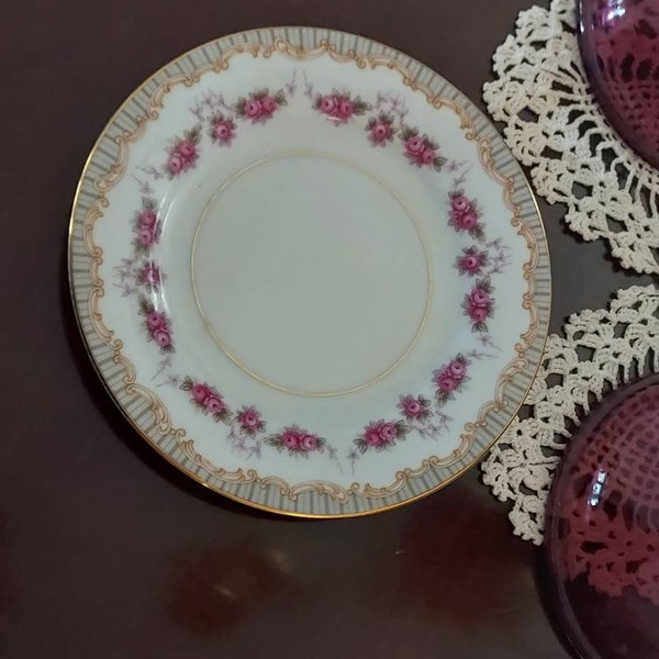 Vintage Noritake Ridgewood Pattern Bread and Butter Plate Gold Trim  6 3/8 Inches