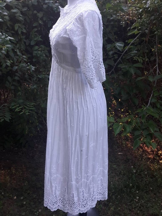 Vintage 1890's Nightgown, Victorian Nightgown, Wh… - image 7