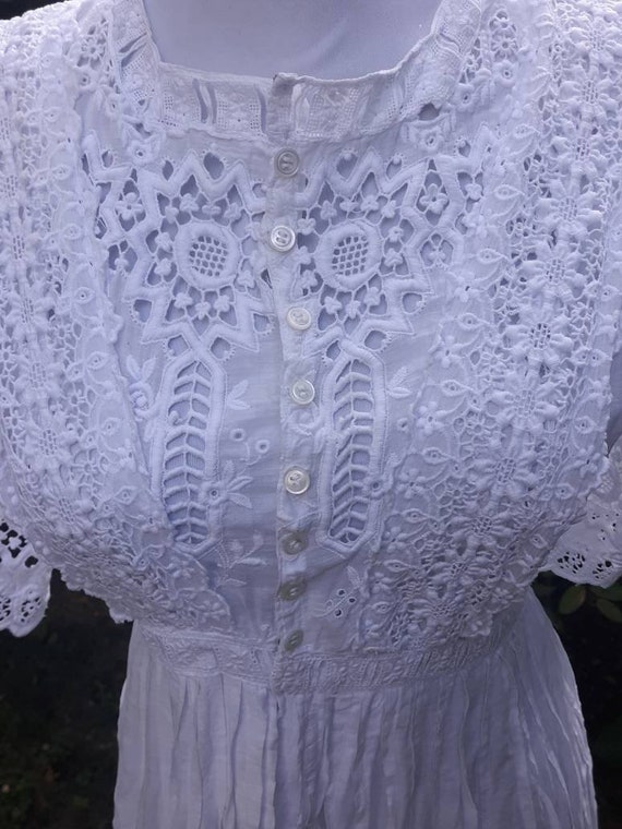 Vintage 1890's Nightgown, Victorian Nightgown, Wh… - image 6