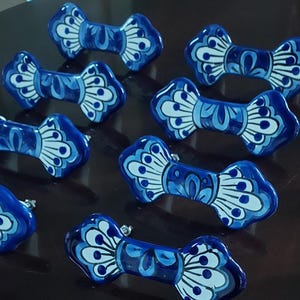 Set of 16 Blue Talavera Ceramic Drawer Pulls
