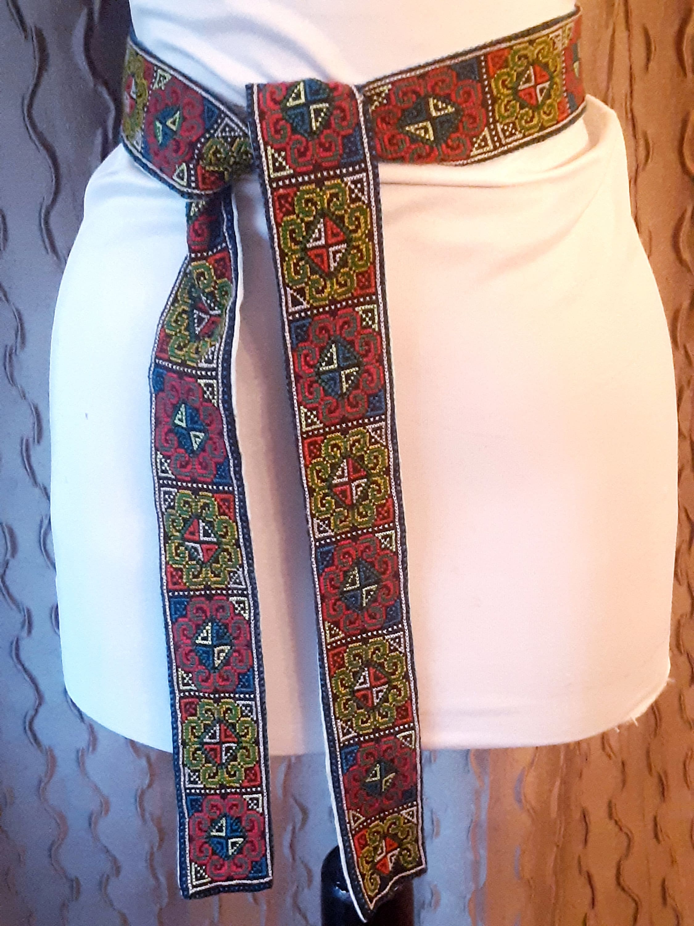 Vintage Hmong Paj Ntaub Obi Belt Boho Embroidered Wrap Money Belt Hmong Coin Belt (size 42) - Etsy main image 2