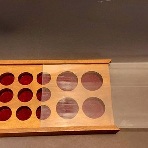 Vintage Wooden Display Case with Sliding Cover