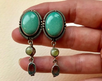 Echo of the Dreamer Turquoise Topaz Earrings -- 01/19-25