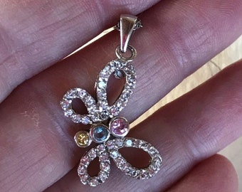 Sterling CZ Butterfly Pendant -- 05/19-26