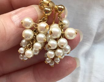 Pearl Cluster Earrings -- 748