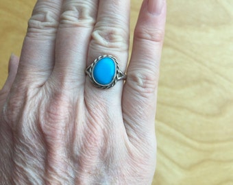 Turquoise Split Shank Ring -- 755