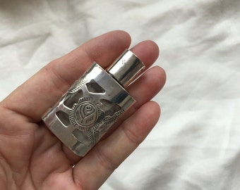 Sterling and glass perfume bottle -- 312