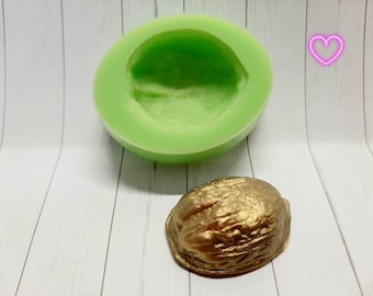 Silicone mold half walnut nut shell