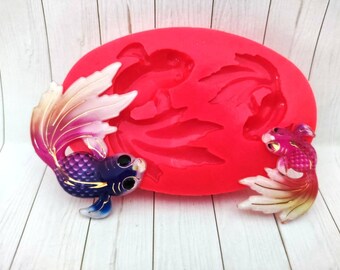 Silicone Mold Fish Koi Goldfish Flat