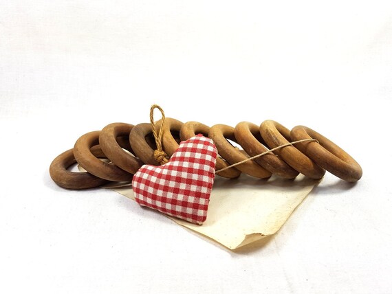10 Dicke Robuste Vorhang Ringe Stumpfe Oberflache Holz Set Etsy