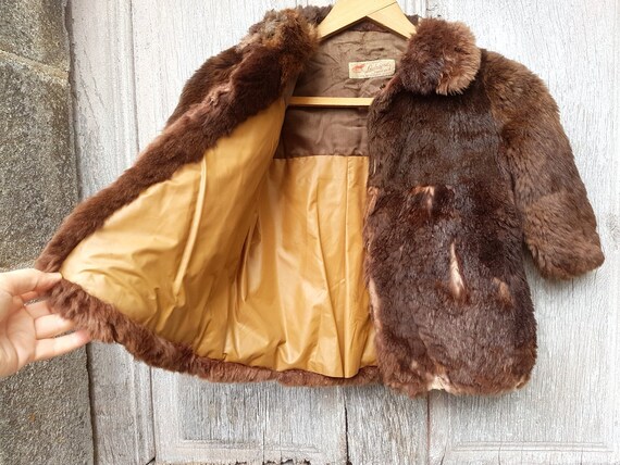 Child Fur Coat, French antique coat, leather kids… - image 9