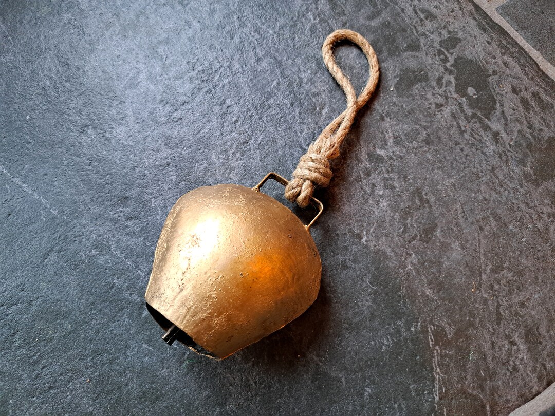 Large Swiss Cow Bell With Loop for Hanging and Bright Loud Sound