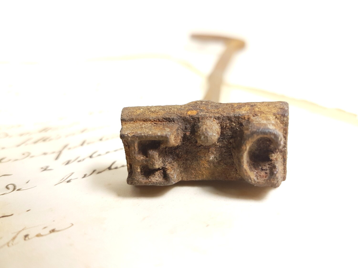 Lettres de fer monorammed E.C de marque en cuir outil tampon Etsy