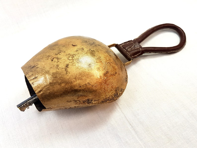 Extra Large Vintage Bronze Swiss Cow Bell Vintage Coated Brass Etsy
