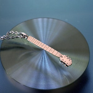 Silver Guitar Neck Pendant Necklace