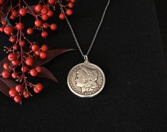 1900 Morgan Silver Dollar Coin Pendant Necklace