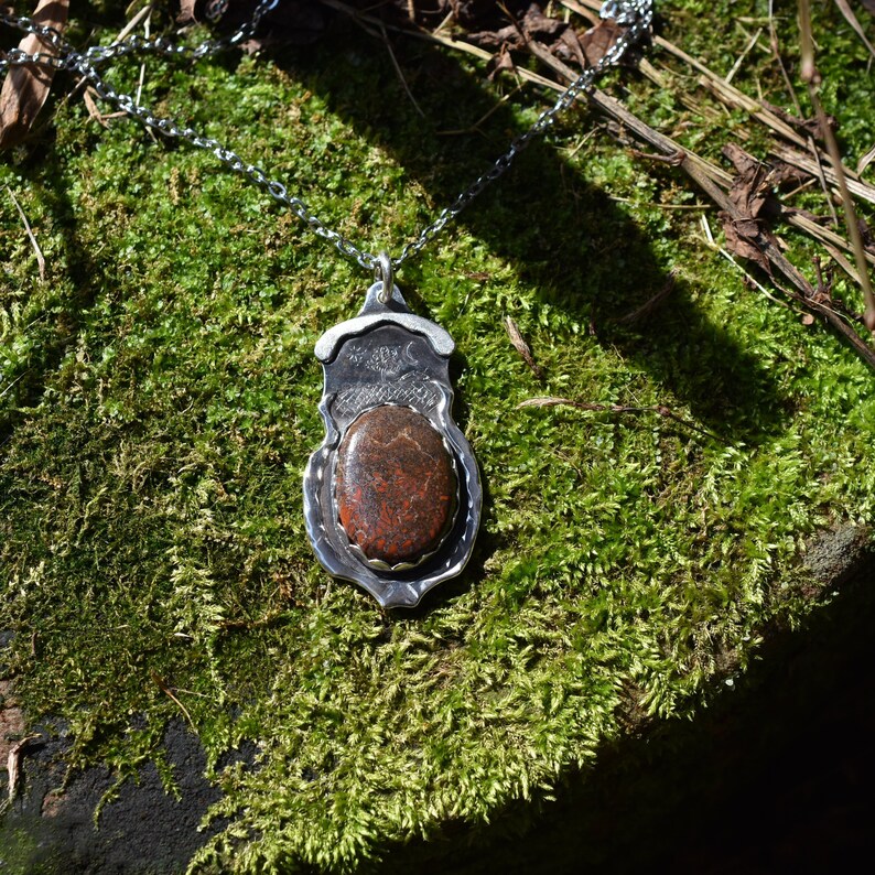 Fossilized Dinosaur Bone Silver Pendant Necklace image 2