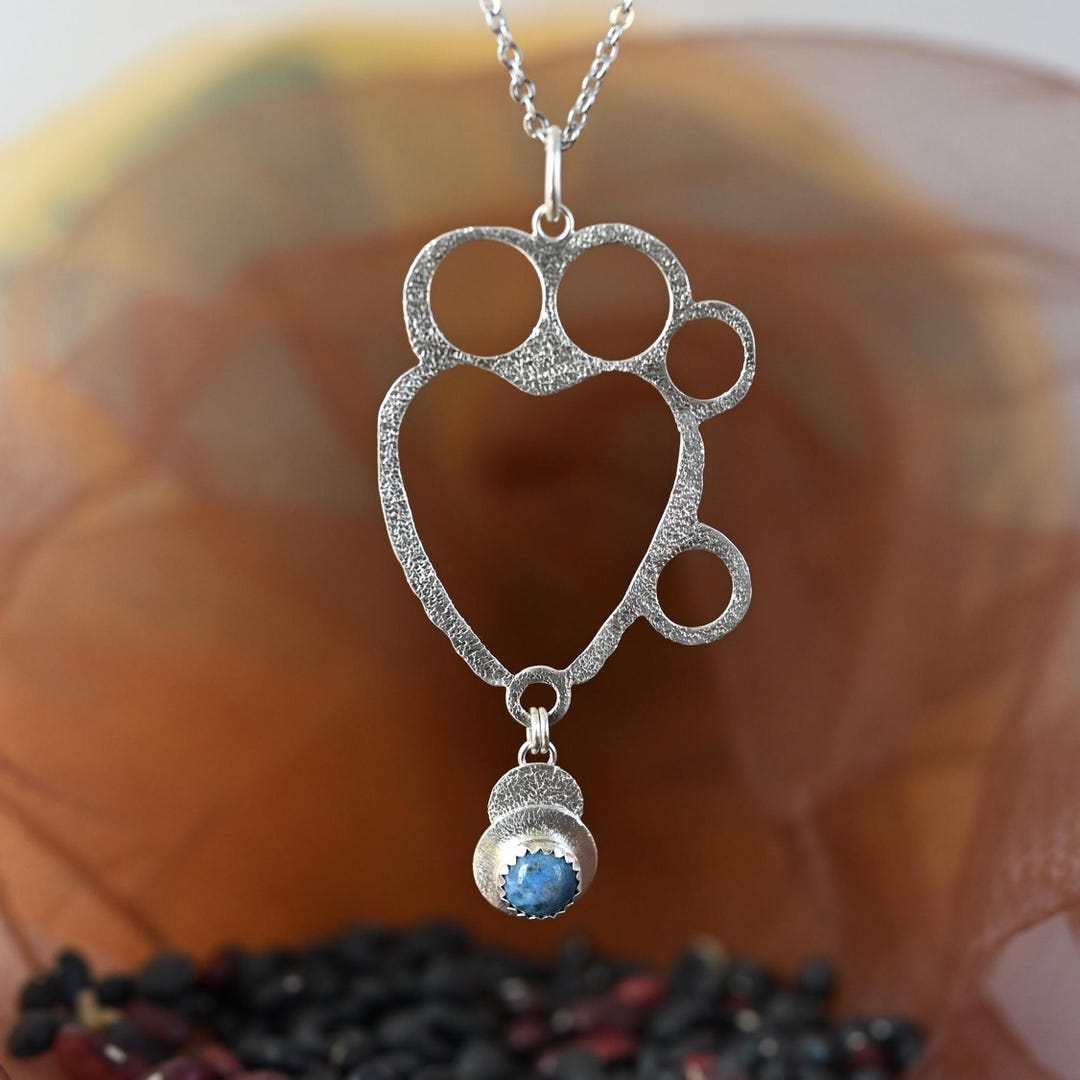 Halle Necklace - Sterling Silver Pendant Circle Forms With Lapis Lazuli ...