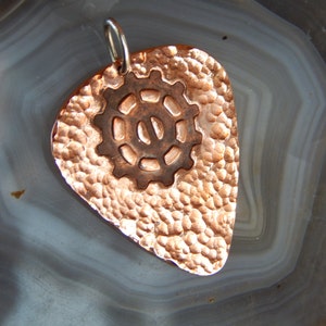 Copper Guitar Pick Necklace Charm