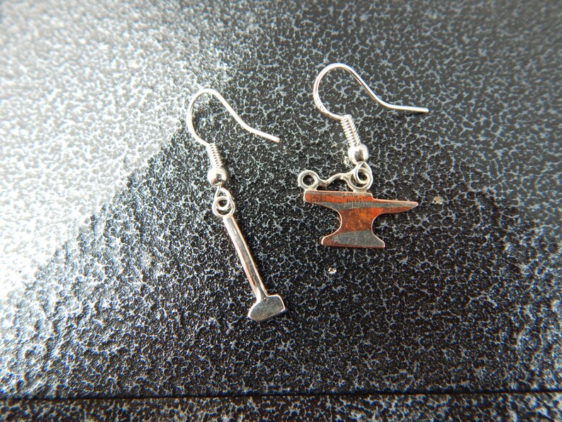 tiny anvil earrings